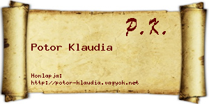 Potor Klaudia névjegykártya