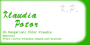 klaudia potor business card